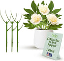 Stackable Plant Support Stakes, Stem Holder Structure for Indoor & Outdoor, Garden Accessories for Climbing & Potted Plants, Trellis Alternative - Peony (Light Green), 3 Pack, 17" L by GreenHaven Gardens
