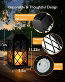 Homemory Solar Lanterns Outdoor Waterproof Hanging with Flickering Flameless Candles, 2 Pack 13'' Garden Outdoor Lantern Decorative for Patio Front Porch Backyard Balcony Cabin Outside Table(Black) by CozyNest Decor