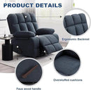 2PCS Oversized Recliner Chair, 360° Swivel Rocker Recliner for Big Man, Extra Wide Manual Recliner, Overstuffed Soft Rocking Sofa Chair for Living Room(Grey) by CozyNest Decor