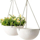 LA JOLIE MUSE 10 Inch Hanging Planters for Indoor Plants, Outdoor Garden Planter Pots, White, Honeycomb, Set of 2 by CozyNest Decor