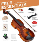 Vangoa Violin 1/2 Size for Kids Beginners Full Set, Spruce Childrens Fiddle Half Size Bundle Medium Acoustic Violins Starter Kit Package w/Side Solidwood, Hard Case for School Students Ages 6-9 by TinyTreasures Baby Boutique
