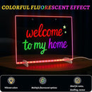 LED Drawing Board with Colors –13.7x9.84 Inch Acrylic Light-Up Message Board, Includes 7 Markers, Adapter, Stand, Hanging Chain, Soft Cloth, Spray Bottle, for Home, Office, Kitchen, and Bedroom by TinyTreasures Baby Boutique