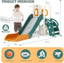 KORIMEFA 7 in 1 Toddler Slide, Kids Slide for Toddlers Baby 1-3 Years Old, Indoor and Outdoor with Basketball Hoop & Golf Set, Plastic Slides for Kids Easy Assembly, Green by TinyTreasures Baby Boutique
