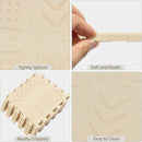 qqpp EVA 18 Tiles Baby Play Mat for Playing, Interlocking Foam Floor Mats for Tummy Time & Crawling, Puzzle Flooring Tiles with Laser Pattern for Kids. Beige. QL-91(J) b18N by TinyTreasures Baby Boutique
