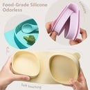 Silicone Foldable Novelty Dinner Plates,Suction Plates for Baby Travel Essential with Forks and Spoons,Microwave & Dishwasher Safe,Yellow by TinyTreasures Baby Boutique