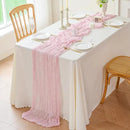 Sioloc 1 Pack Light Pink Cheesecloth Table Runner Fall Autumn Decor for 10ft(35" x120" ) Table Cloth for Tea Wedding Birthday Party Baby Bridal Shower Halloween Thanksgiving by CozyNest Decor