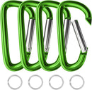 sprookber 4" & 5" Extra Large Aluminum Carabiner D Ring, Caribeener Clips, Spring Snap Hook for Keychain Clip, Set of 4 by TinyTreasures Baby Boutique