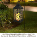 Bright Zeal 13.5" Outdoor Candle Lantern Decorative with LED Pillar Candle Battery Powered (Distressed Gold, 6hr Timer) - IP44 Waterproof Decorative Tabletop Lanterns Hanging Lanterns Indoor Outdoor by CozyNest Decor