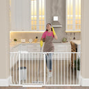 Extra Wide Baby Gate Extra Tall Dog Gate for Stairs Doorways White Metal Tension Child Pet Safety Gates with Pressure Mount 62-67 Inch (White) by TinyTreasures Baby Boutique