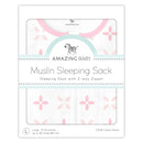 Amazing Baby Cotton Muslin Sleeping Sack, For Baby Girl, Wearable Blanket with 2-way Zipper, Springfield, Pink, Medium (6-12 Month) by TinyTreasures Baby Boutique