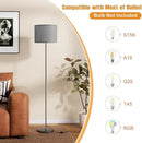 Ambimall 60'' Modern Floor Lamp with Shade, Tall Lamps for Living Room, Bedroom, Office, Dining Room, Linen Grey Shade with Black Pole(Without Bulb) by CozyNest Decor