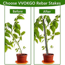 VVOKGO Rebar Stakes 15 Inches Ground Concrete Form Stakes (16pcs), 3/8" Diameter Straight Metal Spikes Heavy Duty with Chisel Point End, Steel Anchors for Fence, Concrete Timber, Garden Plants, Black by CozyNest Decor