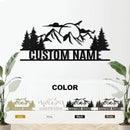 Personalized Mountain Metal Sign, Metal Mountain Wall Art Decor, Custom Family Name Sign, Custom Sign Outdoor Metal, Forest Home Decor Sign, Nature Wall Art, Cabin Decor, Housewarming Gifts by CozyNest Decor