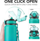 Enerbone 32 oz Insulated Water Bottle, Stainless Steel Bottle with Carrying Strap, Double-Wall Vacuum Insulation Design, Leakproof Sports Bottle with Straw, Keep Drinks Cold or Hot for Hours by CozyNest Decor