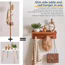 Wall Mounted Hook with Shelf,15.75in Entryway Wall Hanging Shelf,Solid Wood Coat Hooks,for Bathroom, Kitchen,Cherry Wood Color YD-WS0240C by CozyNest Decor