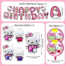 49Pcs - Kitty Birthday Party Decorations Set, Pink Theme with Banner, Balloons, Tablecloth, Cake Toppers. by TinyTreasures Baby Boutique