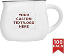 Custom Glazed Campfire Coffee Mugs 12 oz. Set of 100, Personalized Bulk Pack - Perfect for Coffee, Tea, Espresso, Hot Cocoa, Other Beverages - White by CozyNest Decor