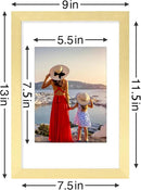 Vittanly 8x12 Picture Frames Set of 9, Shatter Resistant Plexiglass, Display 6x8 Pictures with Mat or 8x12 without Mat, Photo Frames for Wall or Tabletop, Engineered Wood, Gold by CozyNest Decor