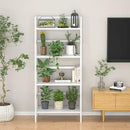 Homykic Bamboo White Bookshelf 4-Tier Ladder Shelf, 49.2” Freestanding Open Bookcase Book Shelf Bathroom Storage Shelf Unit Plant Stand for Small Space, Bedroom, Living Room, Home Office by CozyNest Decor