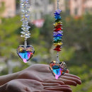 2PCS Exquisite Heart Crystal Sun Catcher Prisms, STINO Hanging Suncatchers with Glass Prism, Rainbow Maker for Windows, Balcony, Kitchen, Garden Decoration (1, Exquisite Heart 2Pcs)