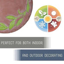 NAT & Jules Floral Laurel Wreath Leaves Pattern Dimensional Indoor Outdoor 12 inch Round Cast Resin Decorative Garden Stepping Stone, Patio, Walkway Sculpture Yard Art, Green by CozyNest Decor