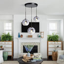KCO Lighting Modern 3-Light Hanging Light Fixture Silver Gradient Glass Globe Pendant Ceiling Lighting with Adjustable Cord Mid Century Hanging Chandelier Light Fixture for Kitchen Island Bedroom… by CozyNest Decor