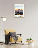 HesenDot Natural OAK Wood Los Angeles Cityscape Framed Wall Art,12x16in City Skyline Canvas Wall Print,Modern Urban Landmark Wall Decor for Living Room,Bedroom,Office Gallery Gifts Set of 1 by CozyNest Decor