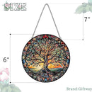 Tree of Life Suncatcher Indoor/Outdoor Stained Glass Window Hanging - Handmade Stained Glass Suncatchers for Windows Hanging - Decoration for Home Garden Christmas Party Wedding Housewarming Gifts by GreenHaven Gardens