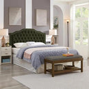 24KF Upholstered Button Tufted Queen Headboard with Nailhead Trim, Elegant Boucle Fabric Full headboard, 6031-Q-Boucle-Dark Green by CozyNest Decor