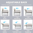 YISHENG Accent Chair with 6-Angle Adjustable Backrest, Chenille Fabric Living Room Chair Upholstered Lounge Chair, Modern Chair Cozy Reclining Chair for Reading Room, 1PC White by CozyNest Decor