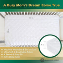 Crib Mattress Protector Pad 2 Pack - Ultra-Soft Waterproof Breathable Premium Bamboo Rayon - Noiseless Fitted Dryer Safe Cover for Crib. High Absorbency Oeko-TEX Certified MARGAUX & MAY by TinyTreasures Baby Boutique
