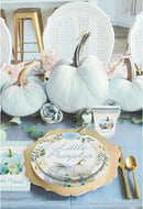 Aukolass Pumpkin Party Supplies Tableware Set - Fall Theme Party Decorations Including Plates, Napkins and Cups for Pumpkin Birthday and Baby Shower Party, Serves 24 Guests (blue) by CozyNest Decor