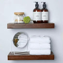 Homeforia Walnut Floating Bathroom Shelves, High End Solid Real Wood 16 inch Small Floating Shelf for Wall Mounted, Dark Brown 16inch Floating Shelves, Heavy Duty Bracket, 16 X 6.5 X 1.75 in, Set of 2 by CozyNest Decor