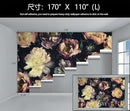 Dark Vintage Floral Wallpaper Large Peony Flowers Wall Mural Bedroom (Not Peel and Stick) by CozyNest Decor