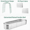 POTEY Raised Garden Bed with Greenhouse Galvanized Planter Box with 2 Greenhouse Cover for Outdoor Gardening Garden Box for Fruit, Vegetable, Flower, Herbs and Strawberry Plant by GreenHaven Gardens