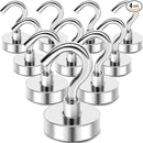 MIKEDE Magnetic Hooks Heavy Duty, 28Lbs Neodymium Magnets with Hooks for Refrigerator, 10Pcs Strong Cruise Hooks for Hanging, Magnetic Hanger for Grill, Toolbox, Storage by CozyNest Decor