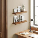 BAMEOS 24x6 Wall Shelf, 2-Shelf Modern Oak Floating Shelf Set for Bedroom, Bathroom, Kitchen Storage by CozyNest Decor