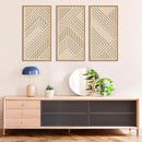 IARTTOP 3 Pieces Wood Boho Wall Art Framed Mid century Modern Wooden Wall Decor Large Minimalist Geometric Line Decor for Living Room Bedroom Office-16 x32 by CozyNest Decor