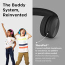 LilGadgets Connect+ Pro Wired Kids Headphones for School w/Microphone, Volume Limiting & Noise Reduction Over-Ear Headset w/Cord, SharePort Technology & SoftTouch Padding, Black Headphones for Kids by TinyTreasures Baby Boutique