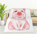 HGOD DESIGNS Lovely Pink Pig Watercolor Blanket, Super Soft Pig Throw Blanket 50"x60" Blanket for Bed Couch Chair Fall Winter Camping Living Room Office by CozyNest Decor