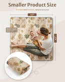 Blissful Diary Portable Baby Play Mats for Floor, Thick Cushioned Foldable Baby Crawling Mat for Indoor Outdoor, Non-Slip & Washable Kids Playmat for Tummy Time Activity, Earth Tones 43" X 43" by TinyTreasures Baby Boutique