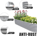 1 Pack 8x3x1.5FT Galvanized Raised Garden Bed Kit Oval Metal Ground Planter Box Outdoor Bottomless Planter Raised Beds for Vegetables Flowers Herbs Fruits, Gray by CozyNest Decor