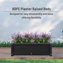 HDPE Raised Planter Box Outdoor,Rot-Resistant and Non-Cracking,Raised Beds for Gardening 29.5 * 14.4 * 9.8 in for Yard,Lawn,Outdoor Planter Boxes Rectangle with Drainage Holes Black by GreenHaven Gardens