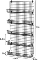 X-cosrack Spice Rack Wall Mount, 5 Tier Large Spice Rack Organizer for Efficient Storage, Height-Adjustable Hanging Spice Shelf for Kitchen and Pantry, Up to Storage 90 Jars(Patent No.:D909138S) by CozyNest Decor