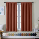 Simplebrand Ava Terracotta Blackout Curtains for Bedroom 63 Inch Length 2 Panels, Solid Thermal Insulated Energy Saving Rod Pocket Window Treatment Curtains Blackout Drapes, W40 x L63 Inch, Terracotta by TinyTreasures Baby Boutique