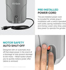 KRAUS® WasteGuard™ High-Speed 1/2 HP Continuous Feed Ultra-Quiet Motor Garbage Disposal with Power Cord and Flange Included and Universal Mount by CozyNest Decor