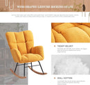 Nursery Rocking Chair, Teddy Upholstered Glider Rocker with High Backrest Armchair, Modern Rocking Accent Chairs for Nursery, Living Room, Bedroom, Offices (Yellow) by TinyTreasures Baby Boutique