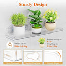 Lifewit Window Plant Floating Shelves 15 inch, 3 Pack Acrylic Suction Cup Shelf, Window Sill Extender for Indoor Succulent Plants, Micro Greens, Seed Starter Pots, Herb Planters by GreenHaven Gardens