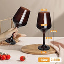 Brown Wine Glasses Set of 6-14oz Long Stem Wine Glass, Pretty Crystal Glassware, Hand Blown Goblets Drinkware, Unique Stemware Wine Glass Holiday Gift Set by CozyNest Decor