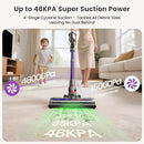 Xlife 550W Cordless Vacuum Cleaner 48KPa Powerful Suction, Long Runtime, Green Light Dust Detection, Adjustable Stick, Tangle-Free Brush for Pet Hair/Carpet/Hardwood Floors-P12 by CozyNest Decor